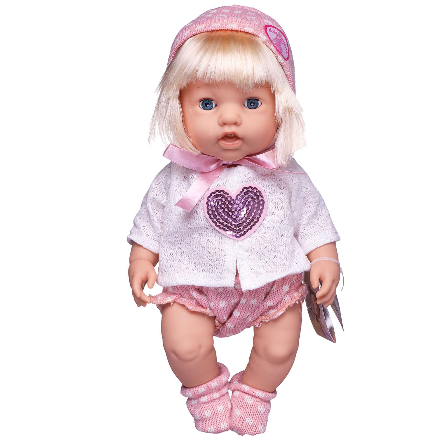 Кукла-пупс ABTOYS Baby Ardana в белой кофточке с сердечком из пайеткок ажурных шортиках с аксессуарами 30см WJ-C0052 - фото 3