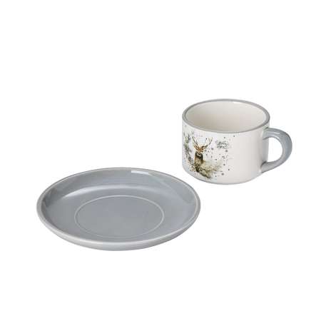 Чайная пара Доляна «Лесная сказка» 2 предмета: чашка 210 мл блюдце d=15 см