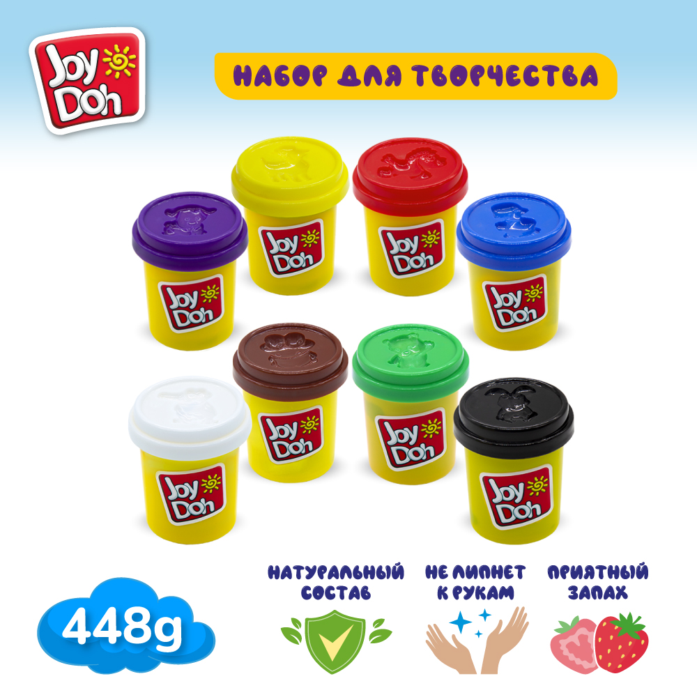 Масса для лепки Joy Doh 8*56г POT-08/056 купить по цене 489 ₽ в  интернет-магазине Детский мир