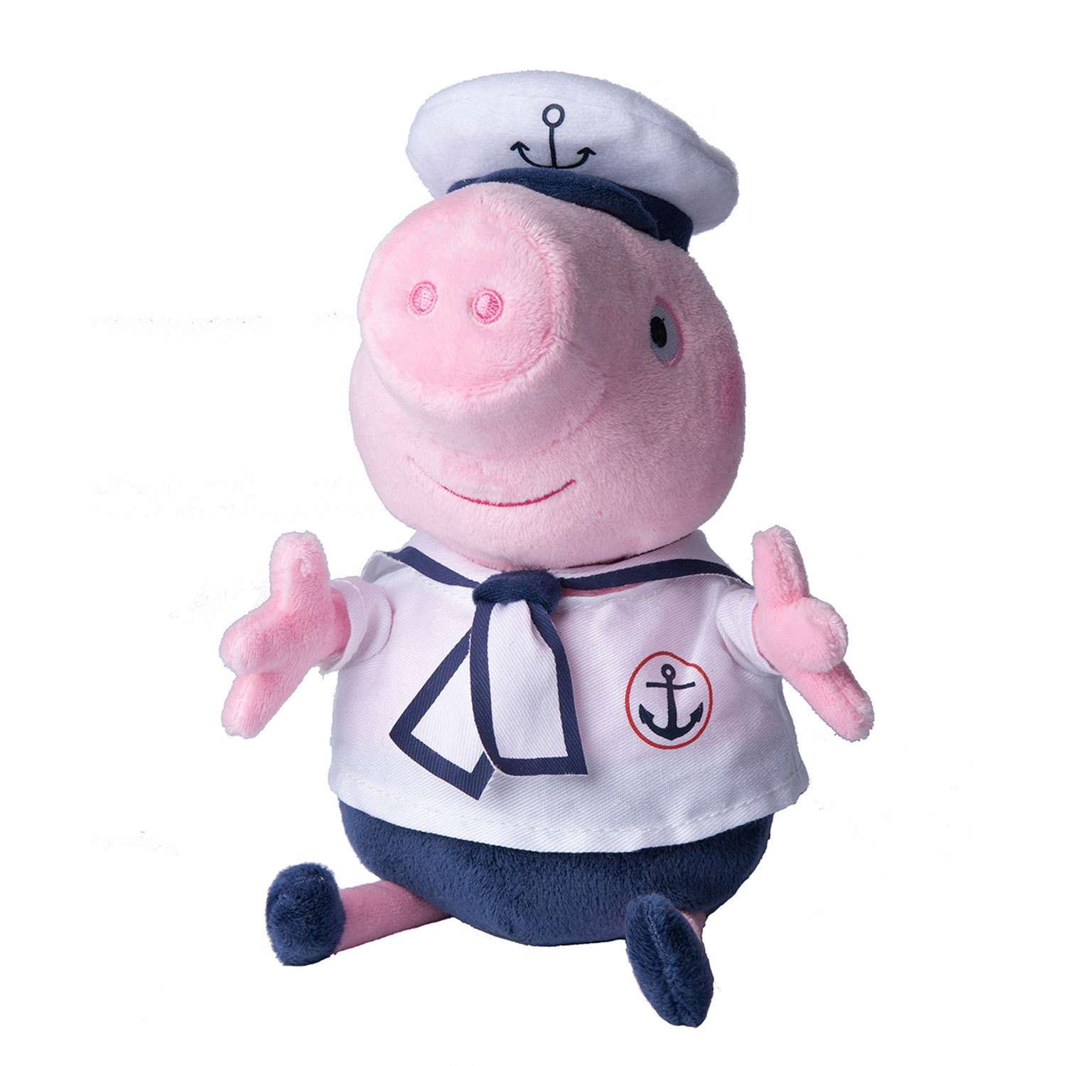 Игрушка мягкая Свинка Пеппа Pig Джордж моряк озвуч 31156 - фото 1
