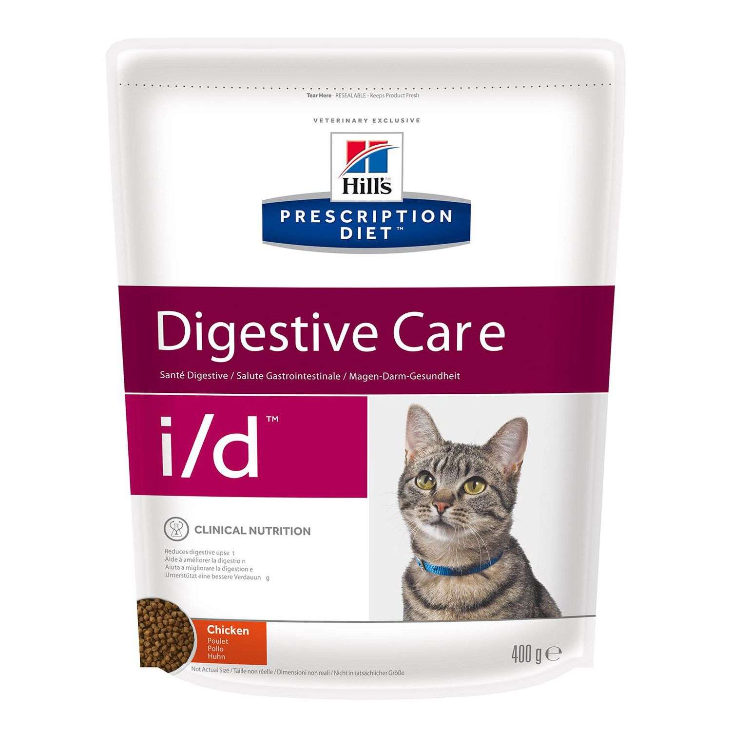 Корм для кошек HILLS 400г Prescription Diet i/d Digestive Care с курицей для здоровья ЖКТ сухой - фото 1