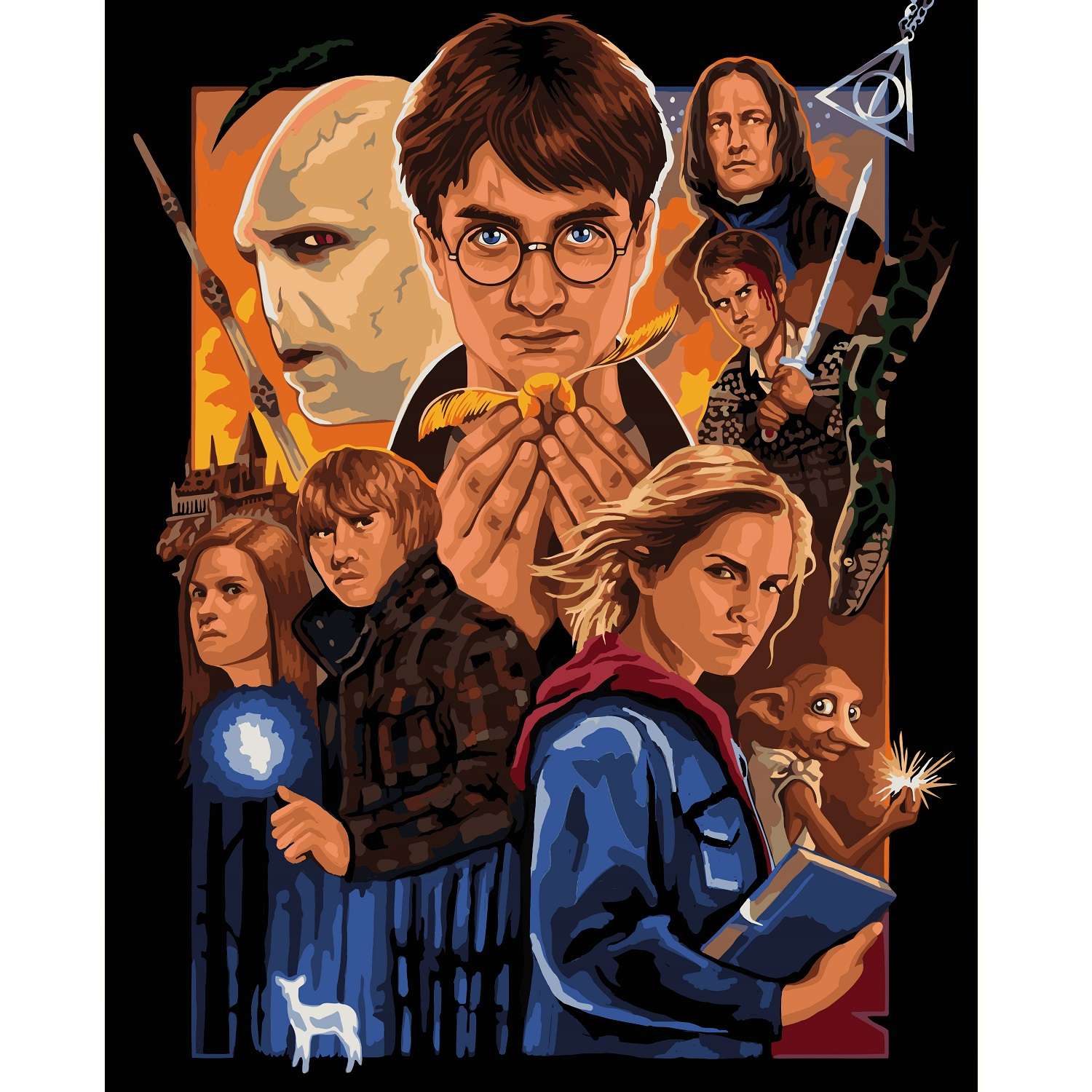 Картина по номерам Art on Canvas Гарри Поттер и дары смерти холст на подрамнике 40х50 см - фото 2
