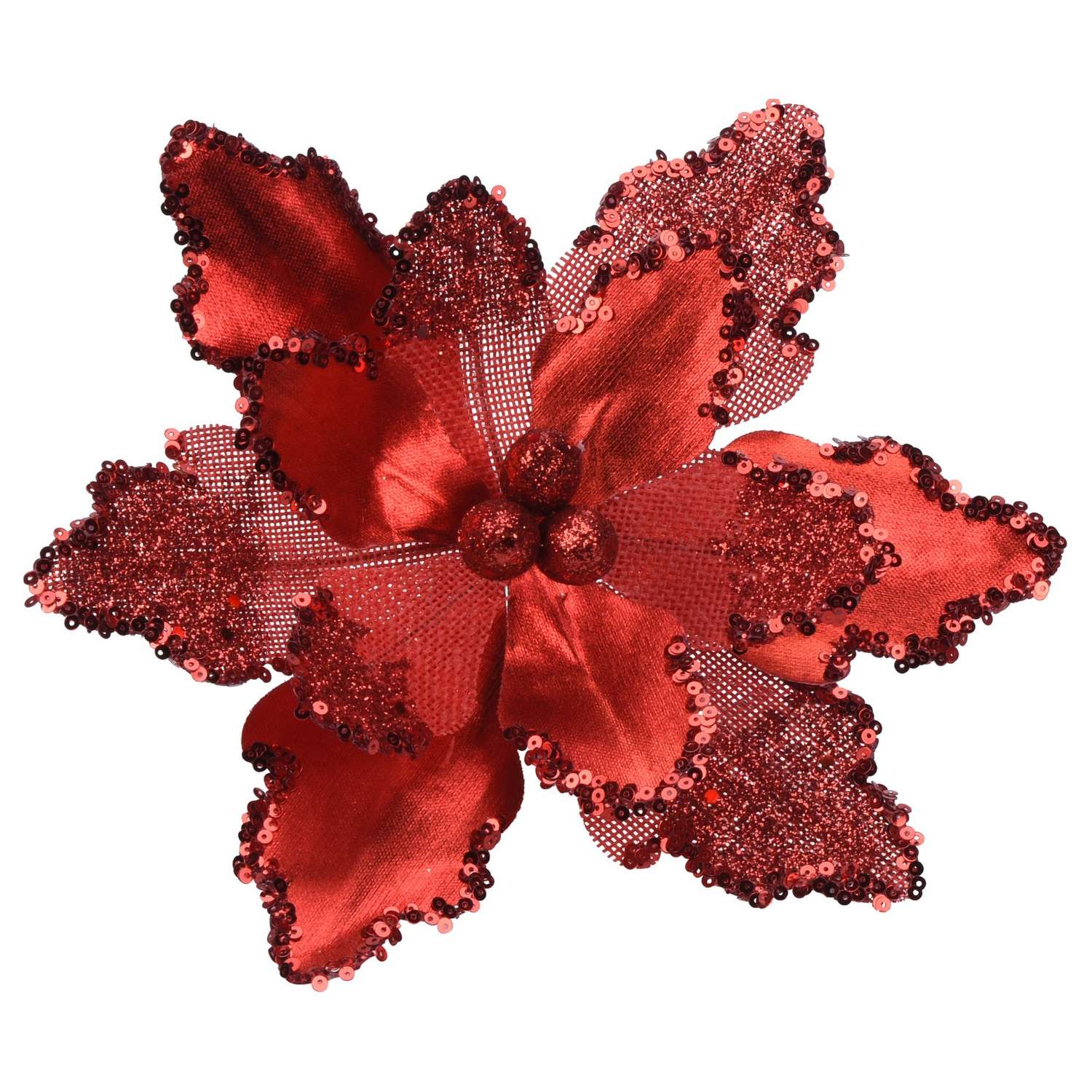 Елочное украшение KOOPMAN Цветок Красный в ассортименте DH8042181 - фото 2