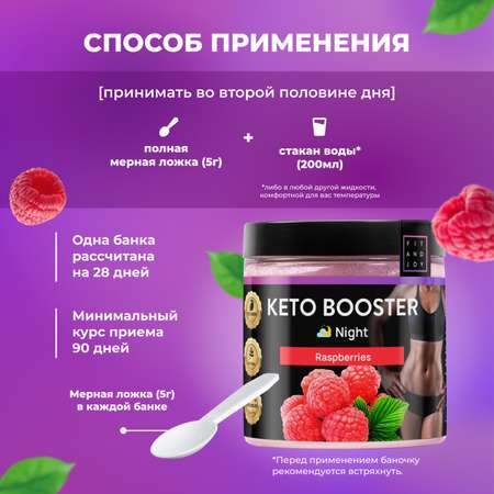 Жиросжигатель для похудения FIT AND JOY Keto Booster Малина Ночь