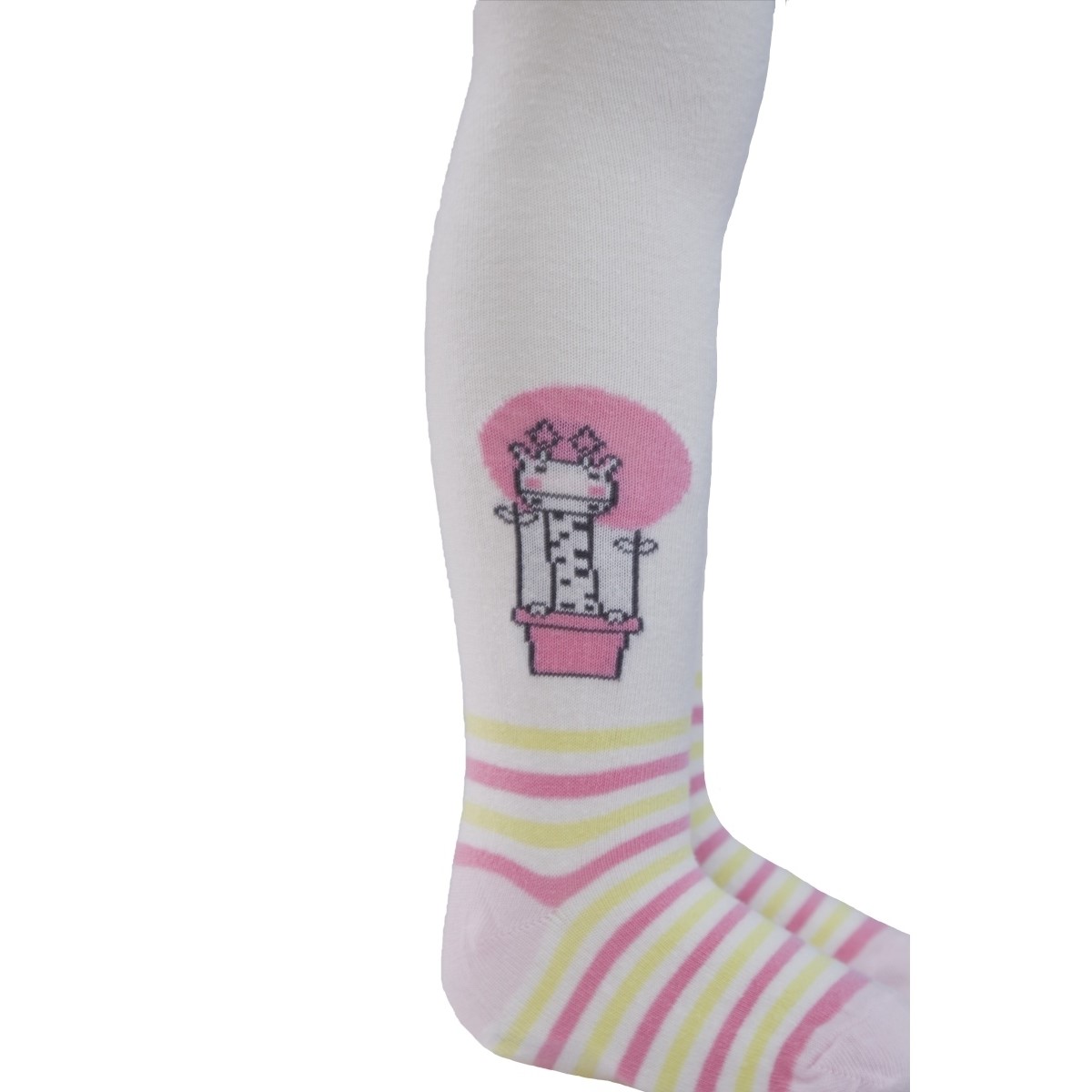 Колготки Olay Socks MBТр-91/3/молочный/меланж/розов/жираф - фото 5