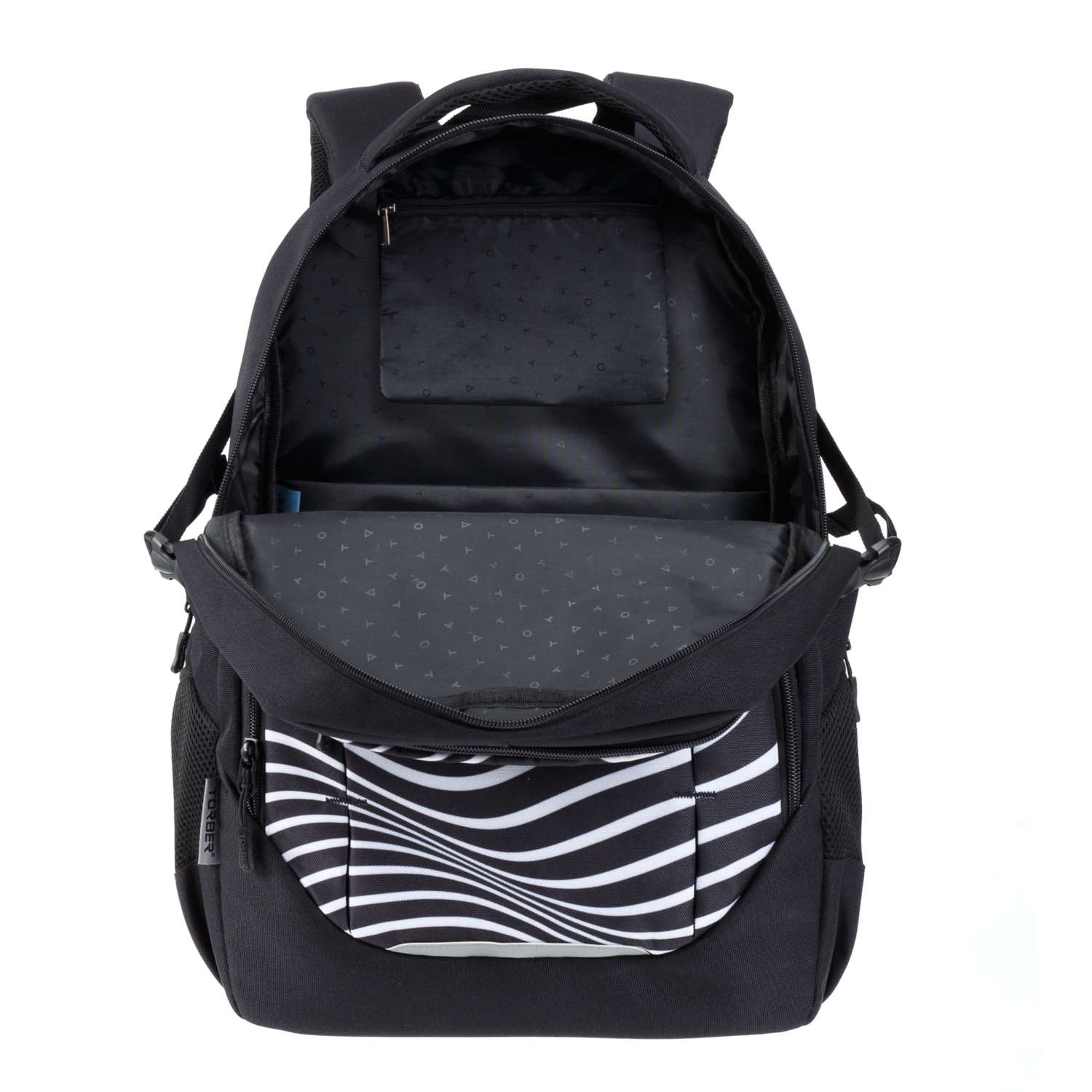 Рюкзак TORBER CLASS X черный с принтом Зебра - фото 7