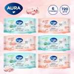 Влажная туалетная бумага AURA ULTRA COMFORT с крышкой 80шт х6