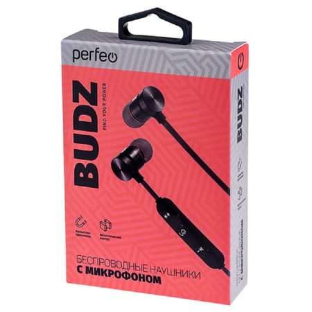 Беспроводные наушники Perfeo внутриканальные с микрофоном BUDZ чёрные
