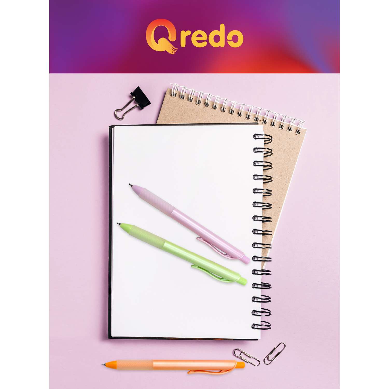 Ручка шариковая Qredo автоматическая синяя масляные чернила корпус ассорти 0 7мм 30 шт - фото 5