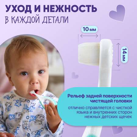 Зубная щетка ON WHITE детская ультрамягкая 2 шт. для малышей от 0 лет цвет голубой