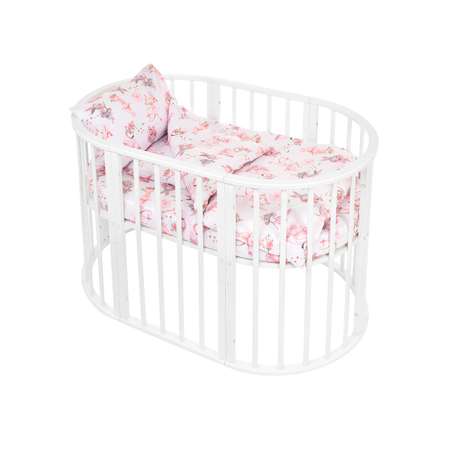 Комплект постельного белья Lemony kids в овальную кроватку Cute bunny Розовый 3 предмета