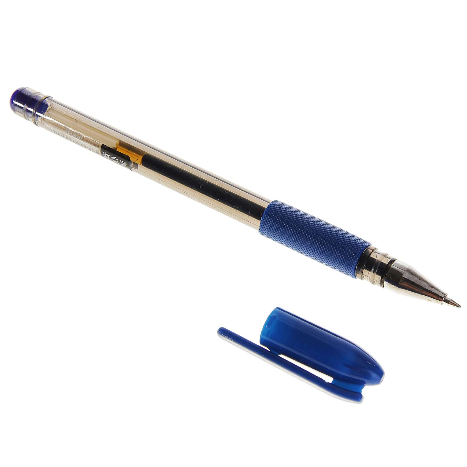 Ручка Sima-Land гелевая 0.7 мм синий стрежень тонированный корпус с резиновым держателем - фото 1