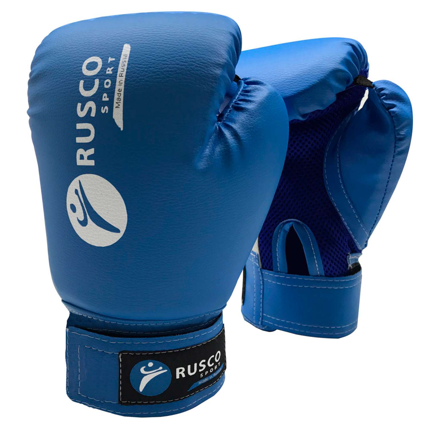 Перчатки боксерские RuscoSport синие 4 унц - фото 1