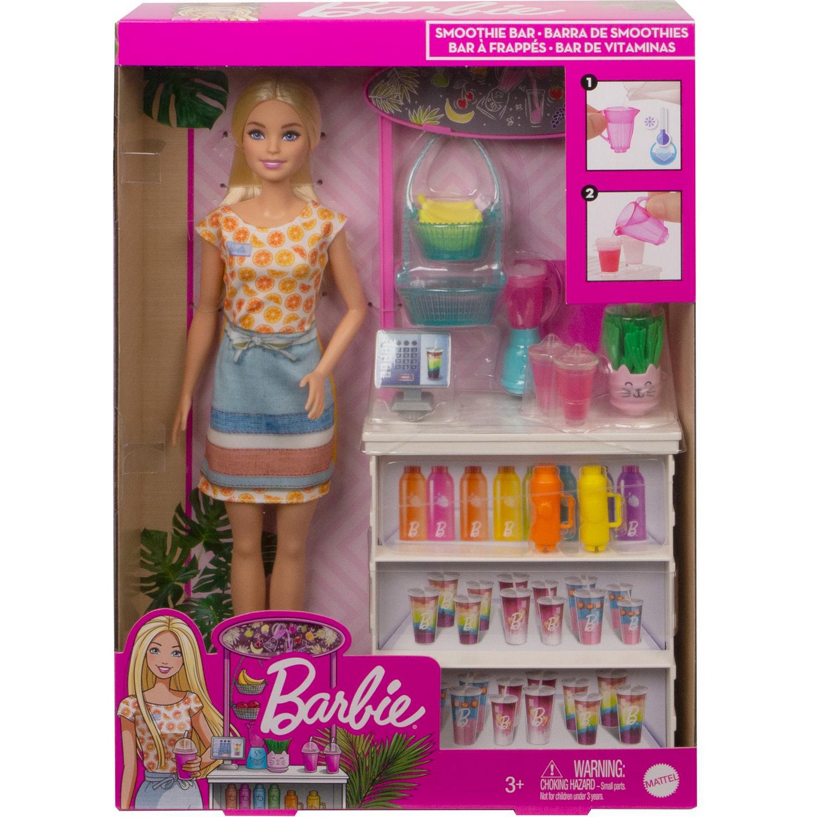 Набор игровой Barbie Смузи-бар GRN75 купить по цене 1399 ₽ в  интернет-магазине Детский мир