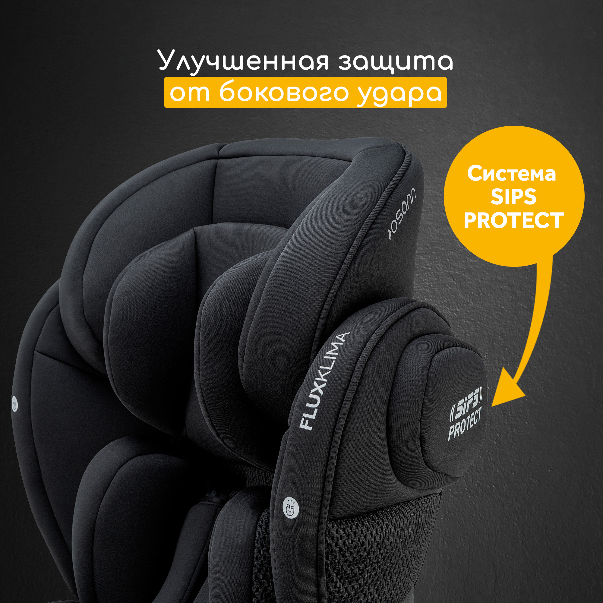 Автокресло детское Osann flux isofix Klima All Black климат-контроль - фото 9