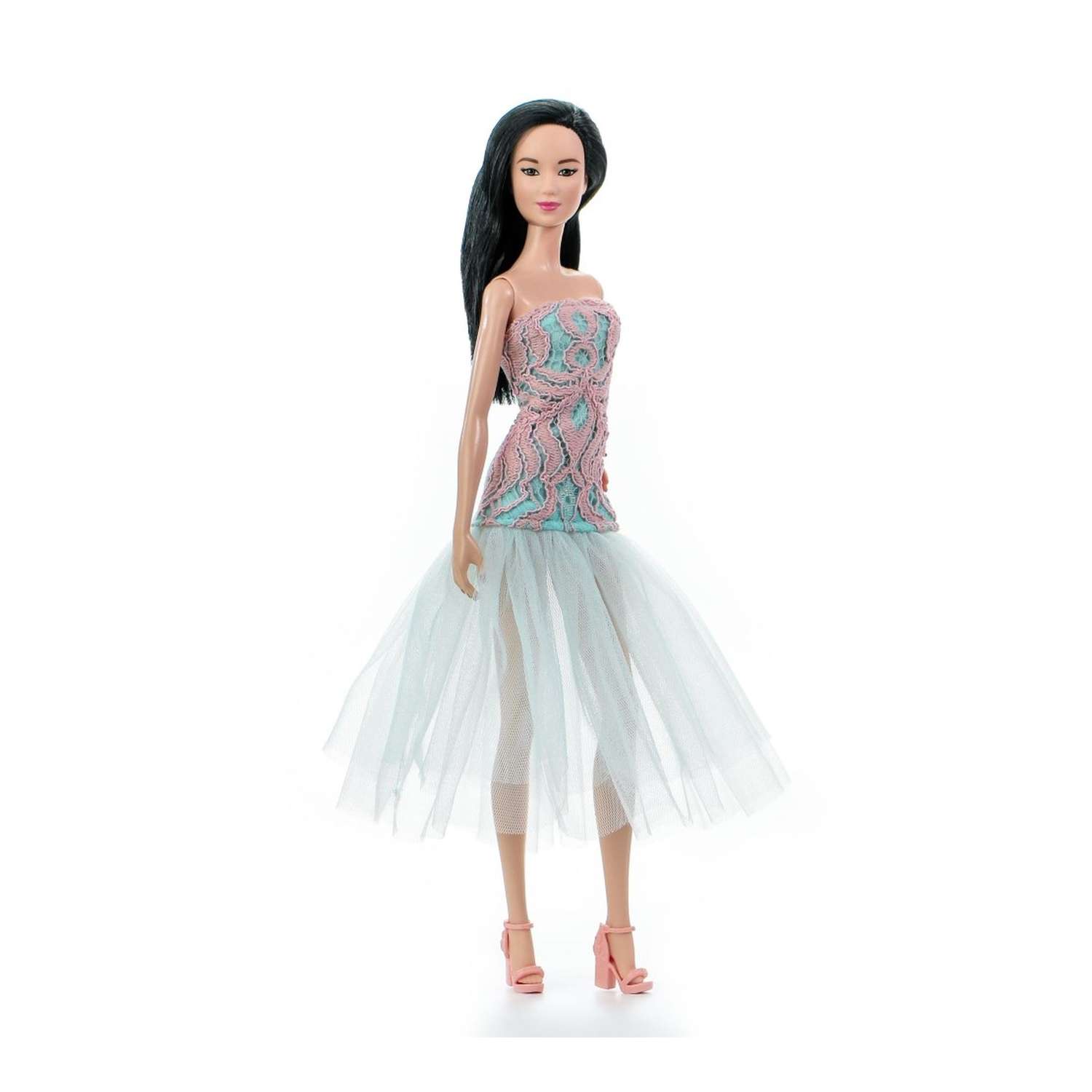 Одежда для кукол VIANA типа Барби 29 см Платье голубой/розовый 11.108.3 - фото 2