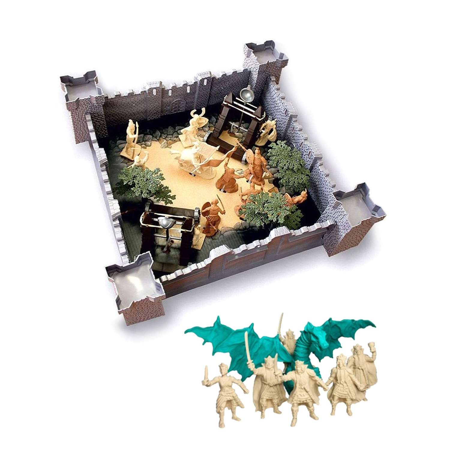 Солдатики игровой набор БИПЛАНТ Крепость 1291+ Дракон и драконоборцы - фото 1