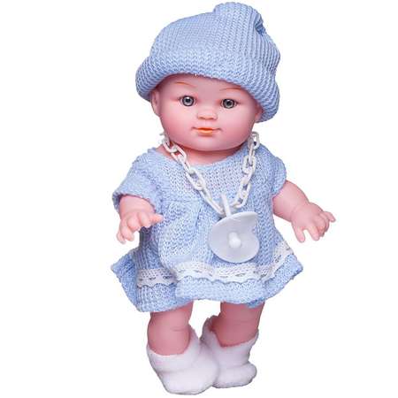 Кукла-пупс ABTOYS озвученный в голубом платье 23 см