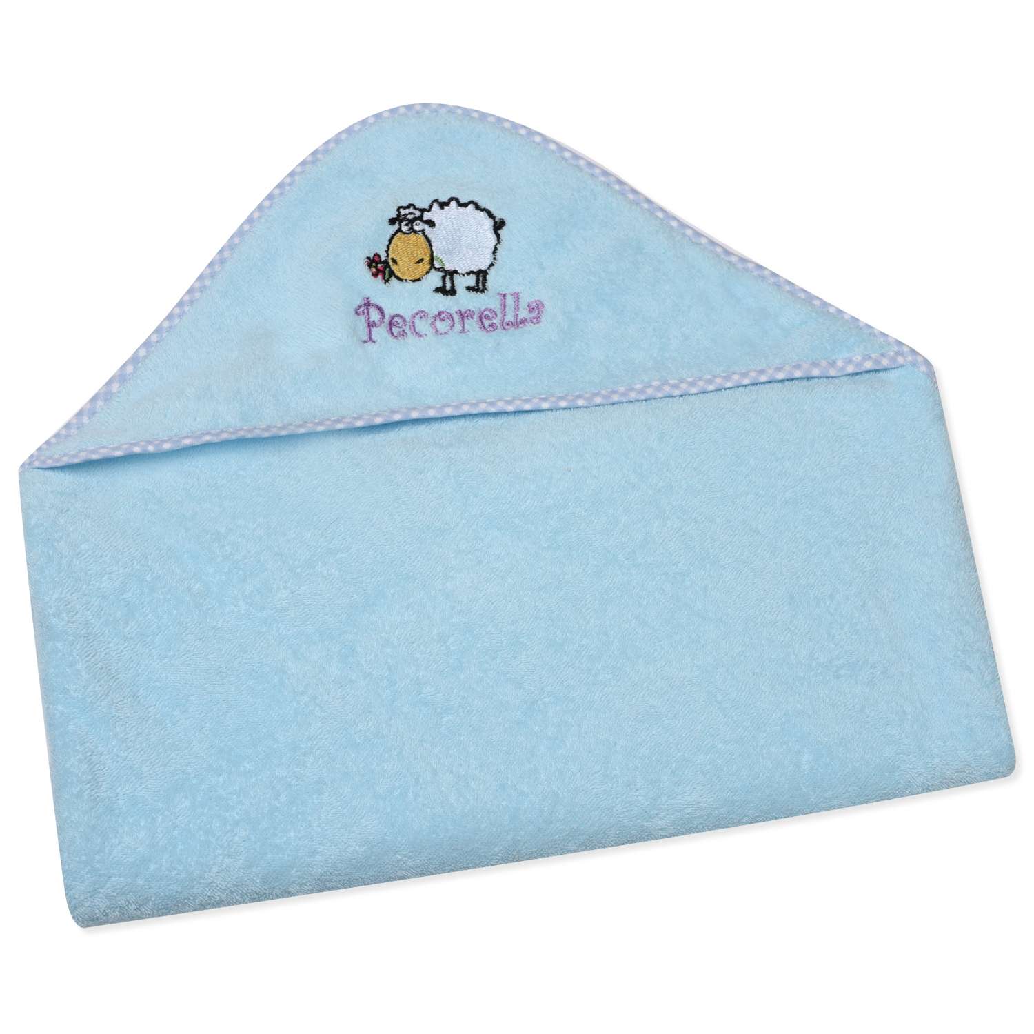 Полотенце с капюшоном Pecorella Голубое - фото 1