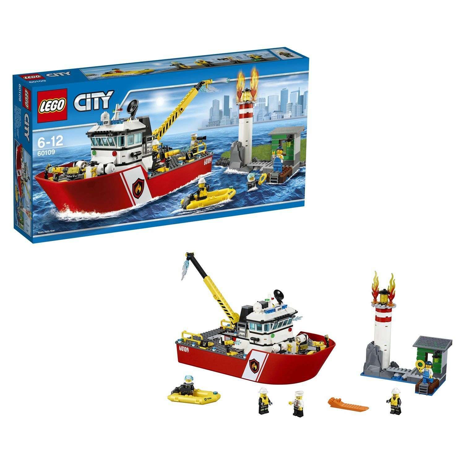 Конструктор LEGO City Fire Пожарный катер (60109) - фото 1