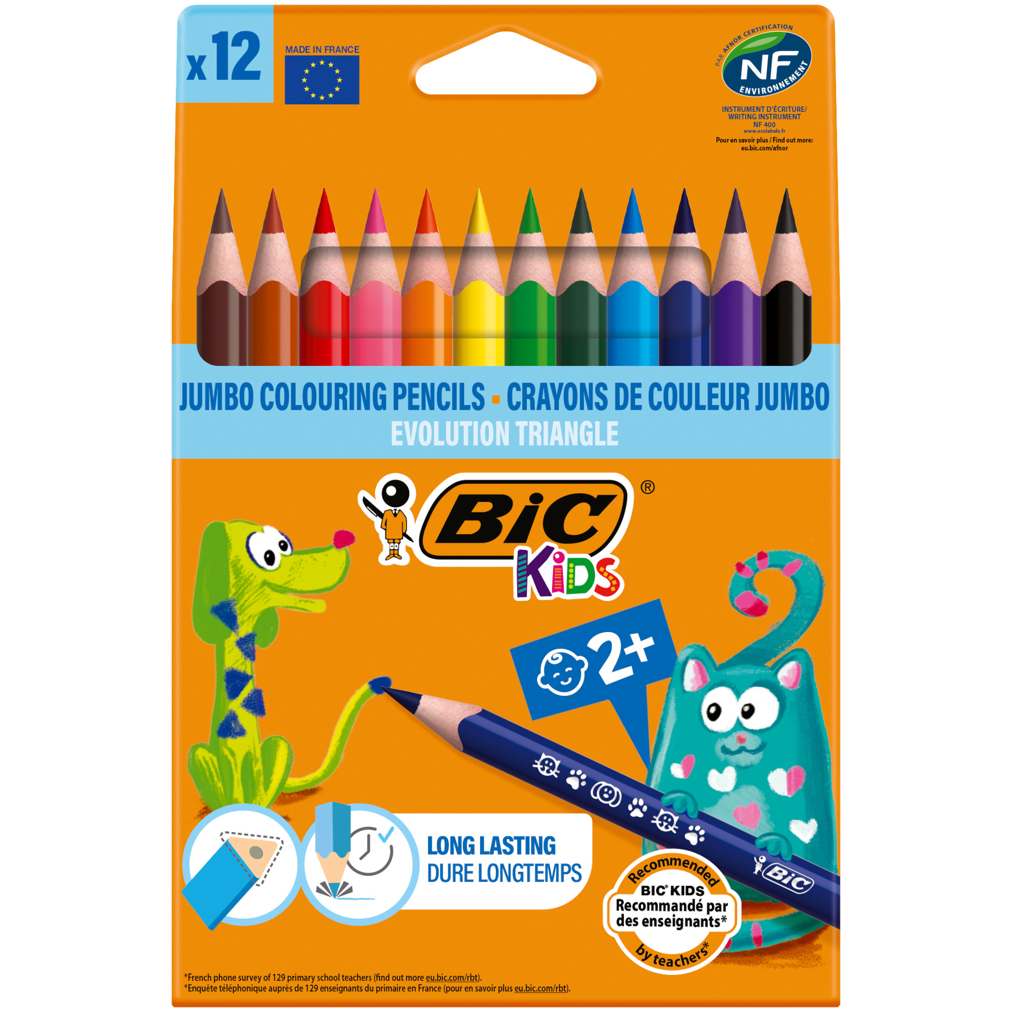 Карандаши цветные Bic Kids Evolution Трайэнжл 12цветов 82973511/8297356