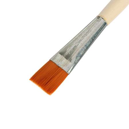 Кисть Calligrata Синтетика Плоская №22 ширина обоймы 22 мм длина волоса 21 мм деревянная ручка