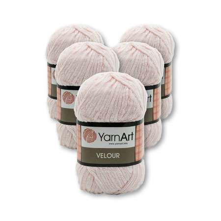 Пряжа для вязания YarnArt Velour 100 г 170 м микрополиэстер мягкая велюровая 5 мотков 866 нежно-розовый