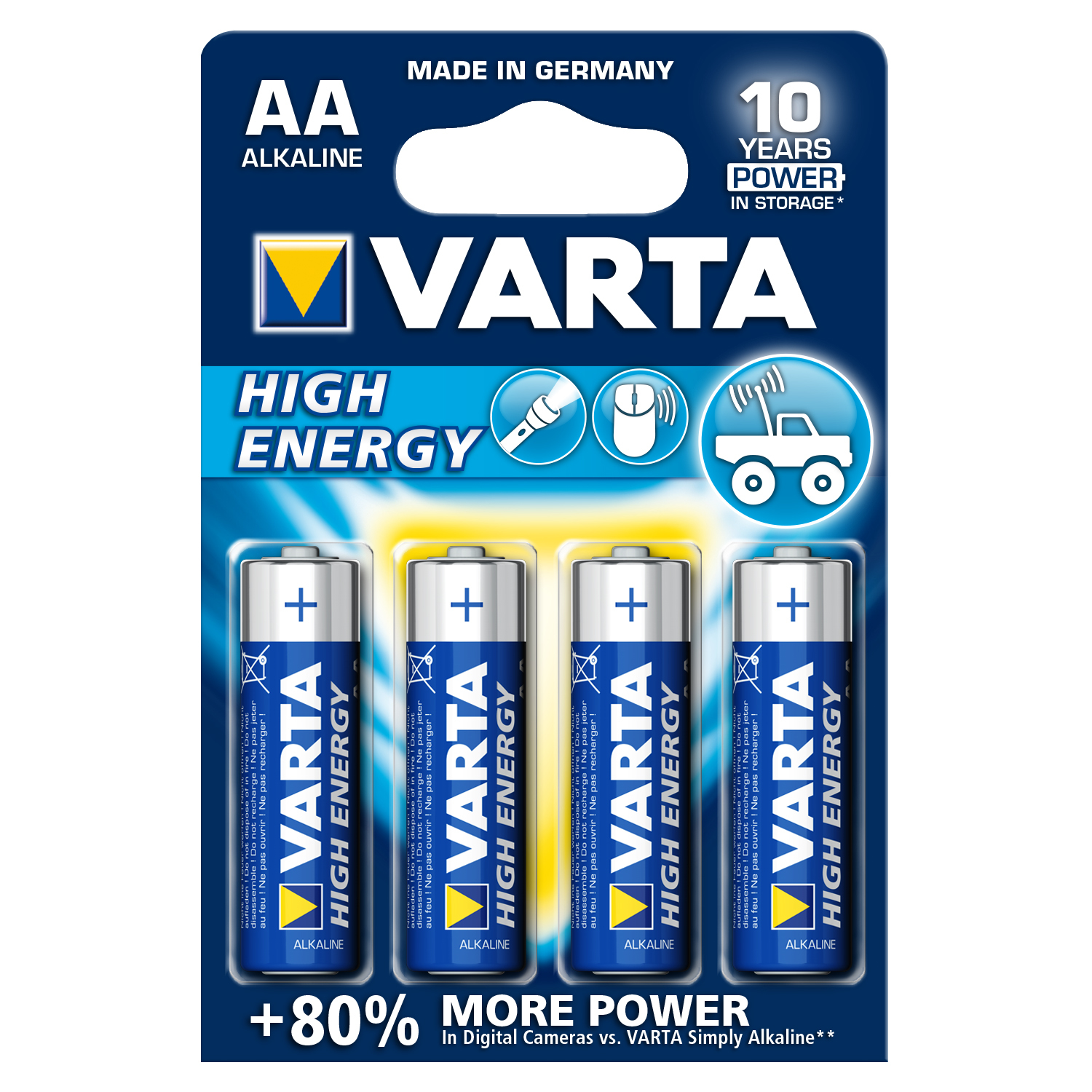 Батарейка Varta High Energy Mignon 1.5V - LR6/ AA 4шт - фото 3