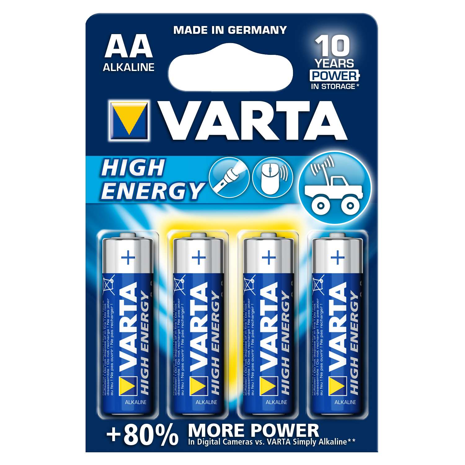 Батарейка Varta High Energy Mignon 1.5V - LR6/ AA 4шт - фото 1