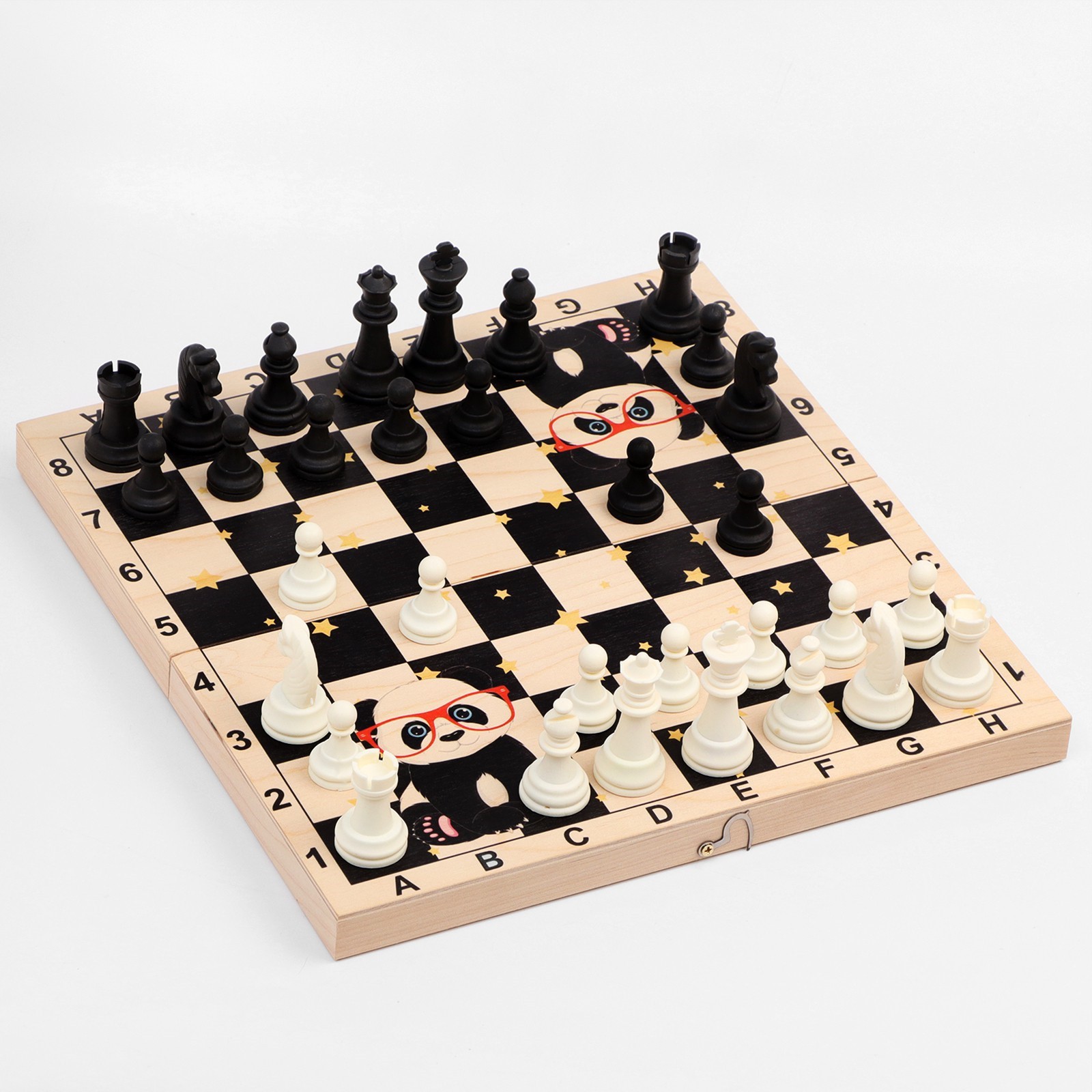 Шахматы Sima-Land обиходные «Панды» король h 6.2 см пешка h 3.2 см доска 29х29 см - фото 8