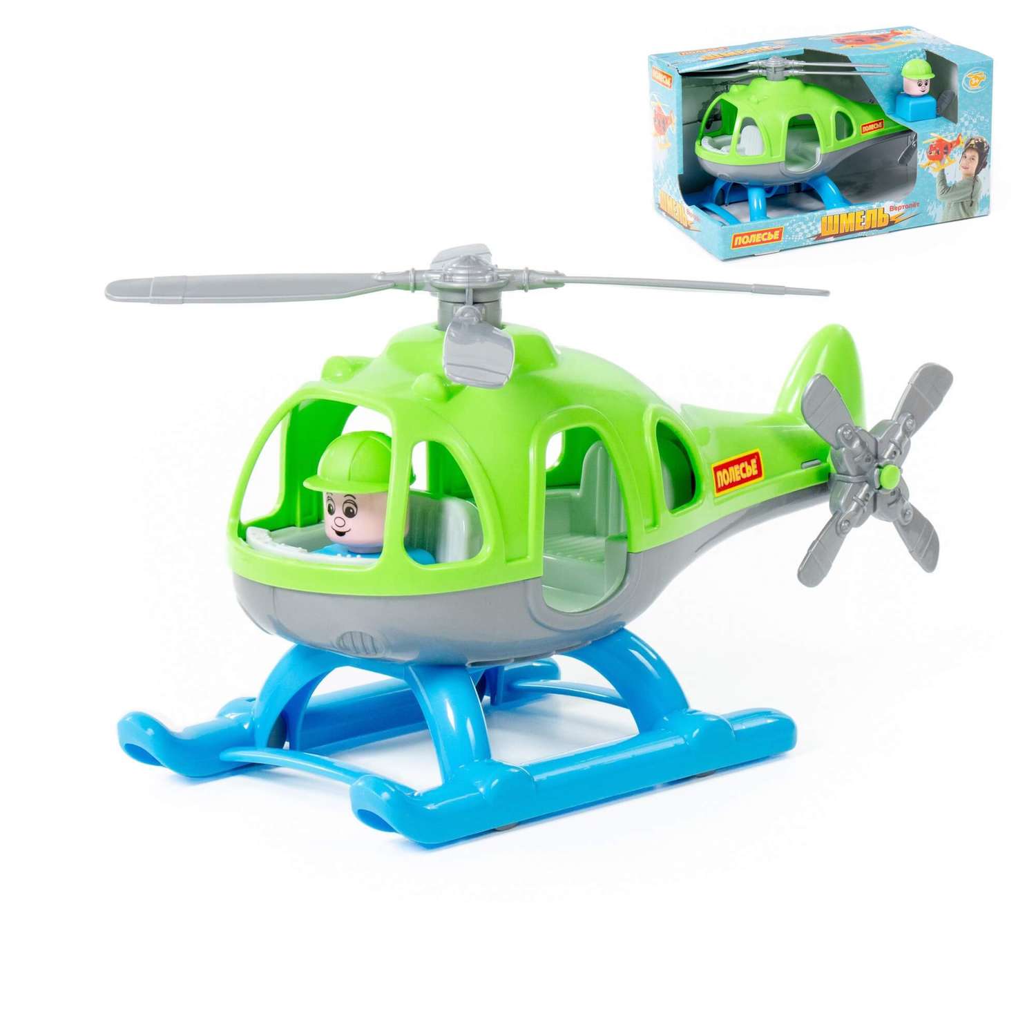 Вертолет Полесье Шмель зелёно-голубой 67654 - фото 2