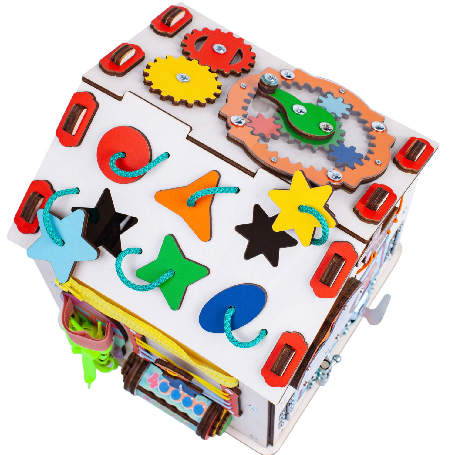 Бизиборд Jolly Kids развивающий домик со светом Зверята - фото 5