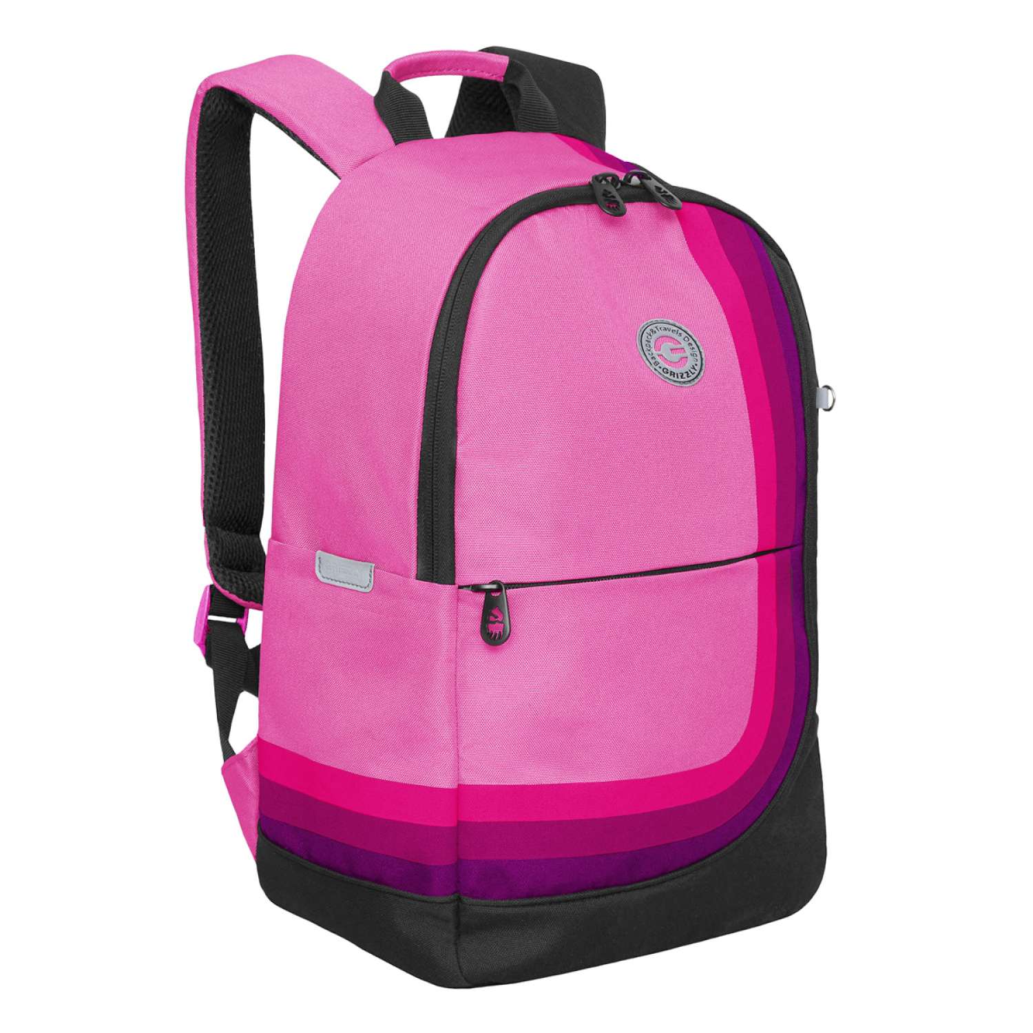 Рюкзак школьный Grizzly Розовый-Черный RD-345-1/3 - фото 1