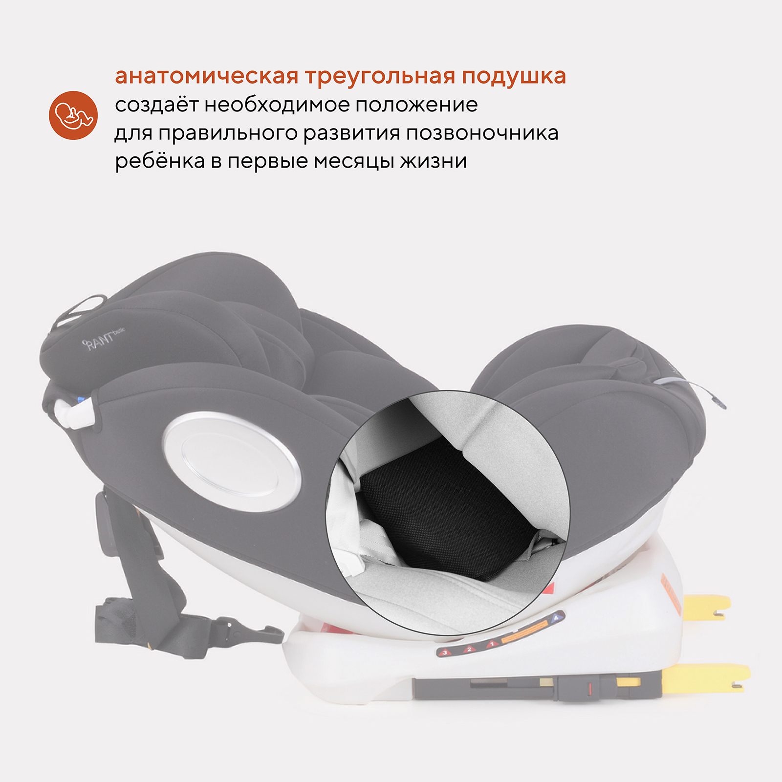 Автокресло Rant Basic Twist isofix Black группа 0+-1-2-3 0-36 кг - фото 4