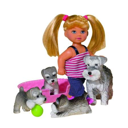 Кукла Evi Simba Еви с домашними животными блондинка с собачками