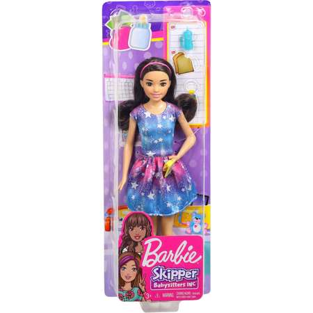 Кукла Barbie Няня Брюнетка с тостами FXG93