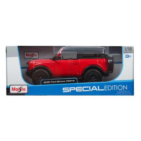 Машина MAISTO 1:18 Ford Bronco Wildtrak 2021 Красная 31456