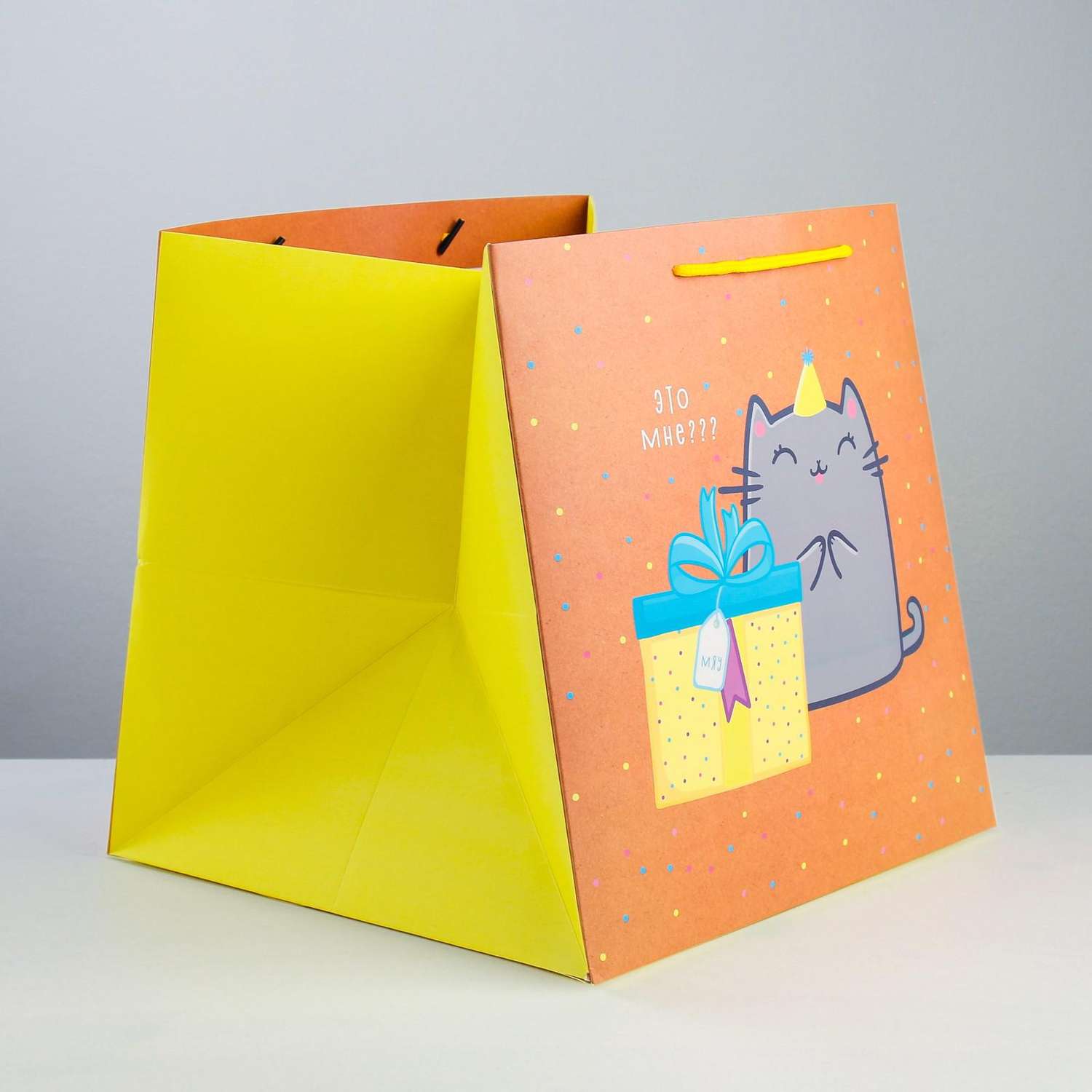 Пакет подарочный Дарите Счастье «Котик и тортик» - фото 2