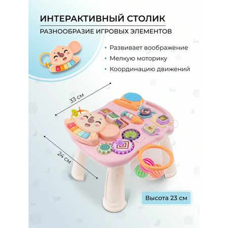 Ходунки PlayKid Каталка 3в1 розовый
