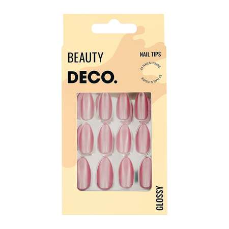 Накладные ногти DECO. Glossy rose shine 24 шт + клеевые стикеры 24 шт