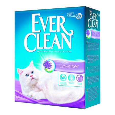 Наполнитель для кошек EVER CLEAN Lavender аромат лаванды комкующийся 6л