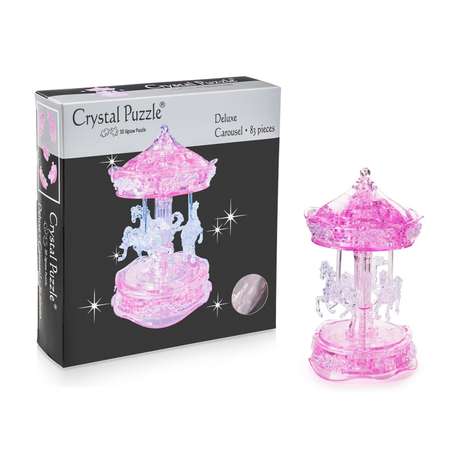 3D-пазл Crystal Puzzle IQ игра для детей кристальная Карусель розовая 83 детали