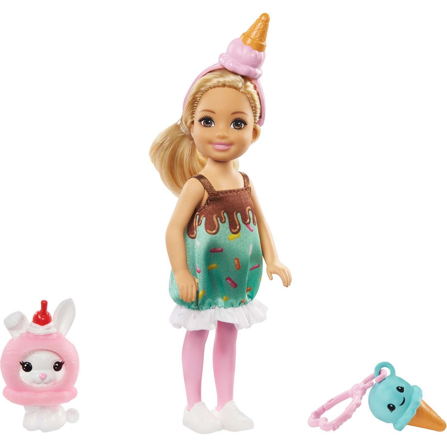 Кукла Barbie Семья Челси в тематическом костюме Мороженое GHV72 GHV69 - фото 1