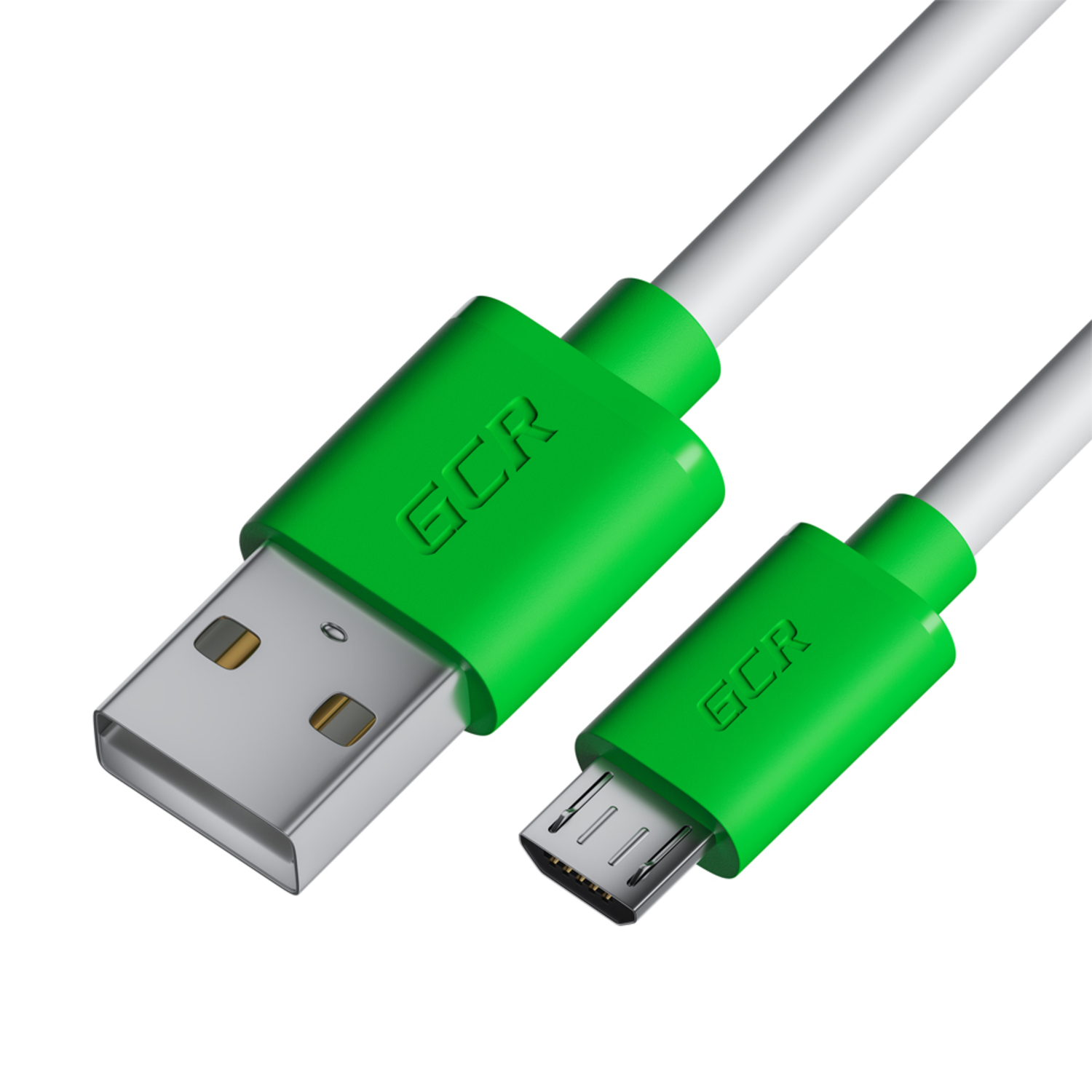 Кабель USB GCR 1.5m MicroUSB быстрая зарядка в белой ПВХ оболочке с  зелеными корпусами GCR-53227 купить по цене 298 ₽ в интернет-магазине  Детский мир