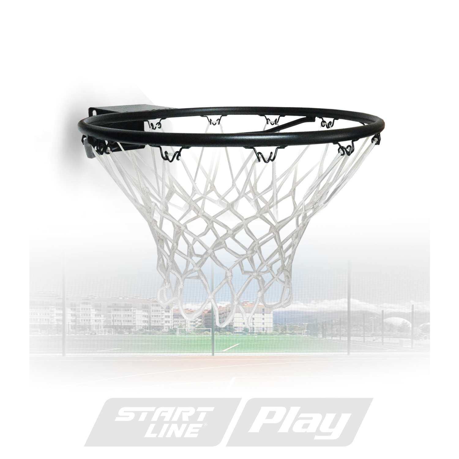 Баскетбольное кольцо Start Line Play с сеткой Белое - фото 2