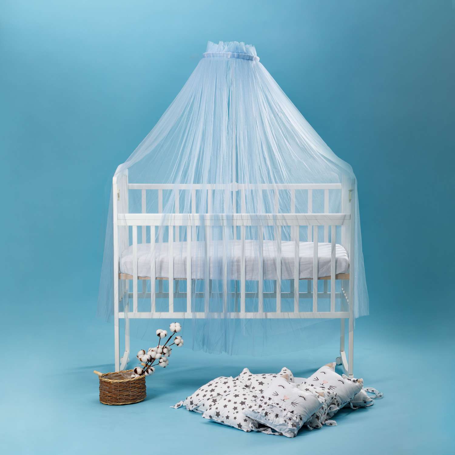 Балдахин BABY STYLE для детской кроватки голубой - фото 2