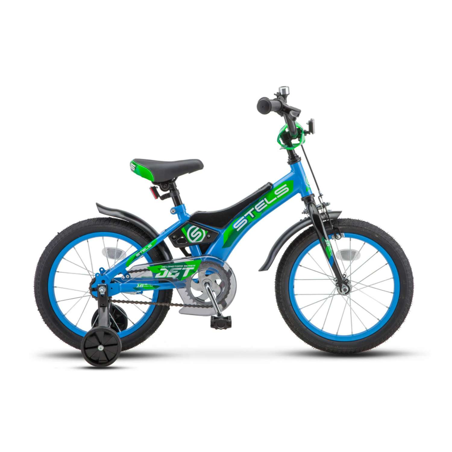 Детский велосипед STELS Jet 14 Z010 8.5 голубой зелёный - фото 1