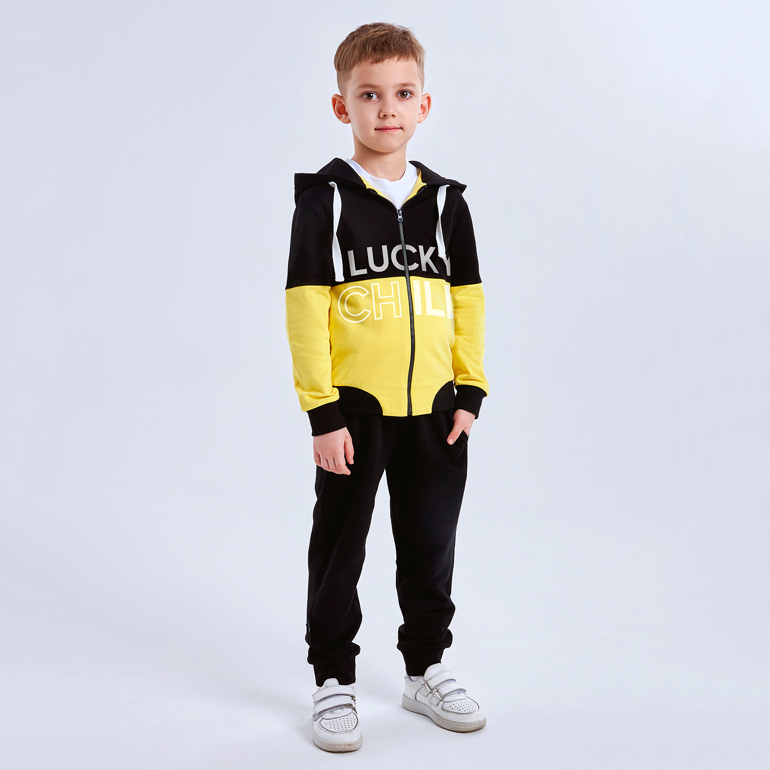 Толстовка и брюки Lucky Child 58-43ф/черный/2-12 - фото 1