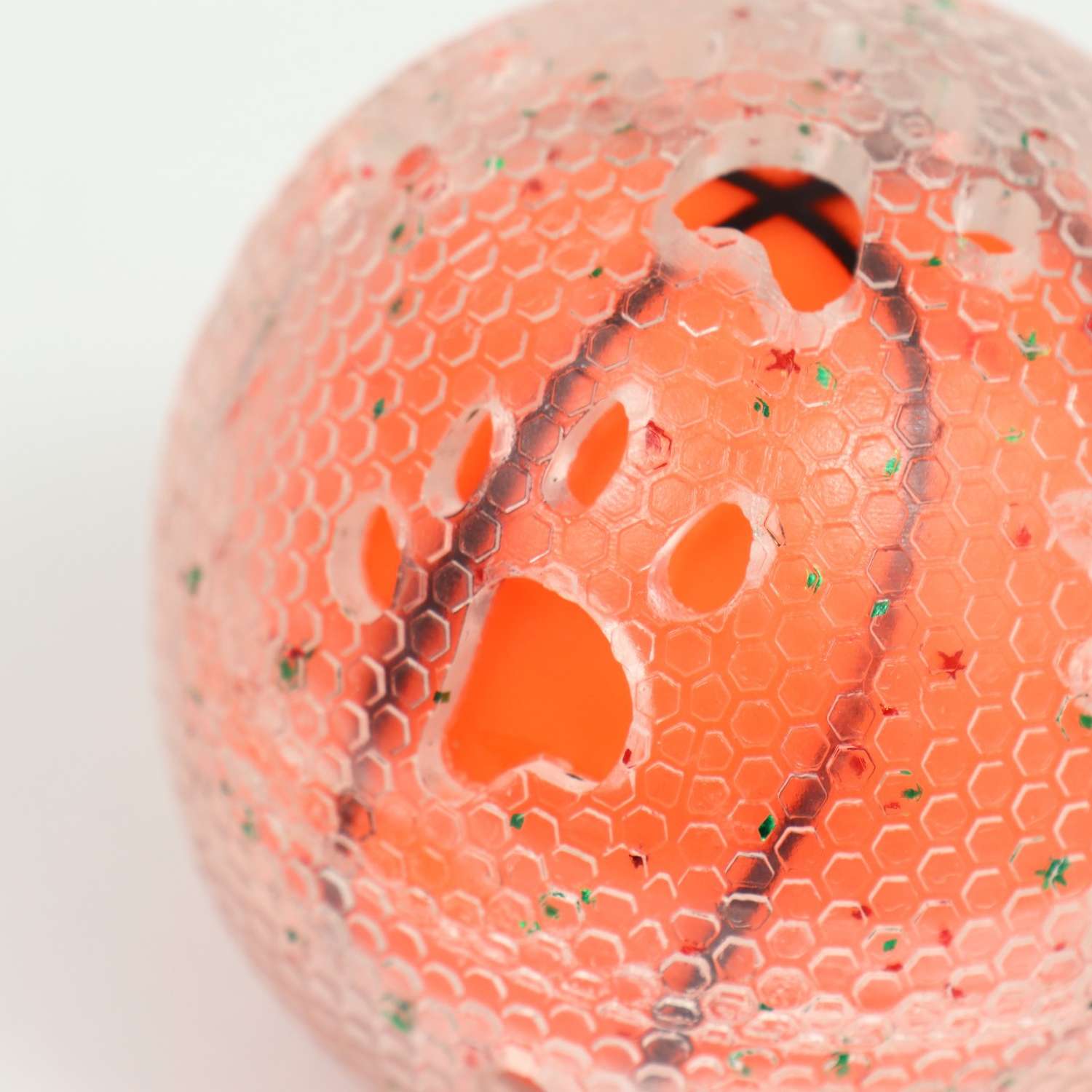 Игрушка Пижон для собак «Мяч баскетбол-лапки 2 в 1» TPR+винил 7.5 см прозрачная/оранжевая - фото 2