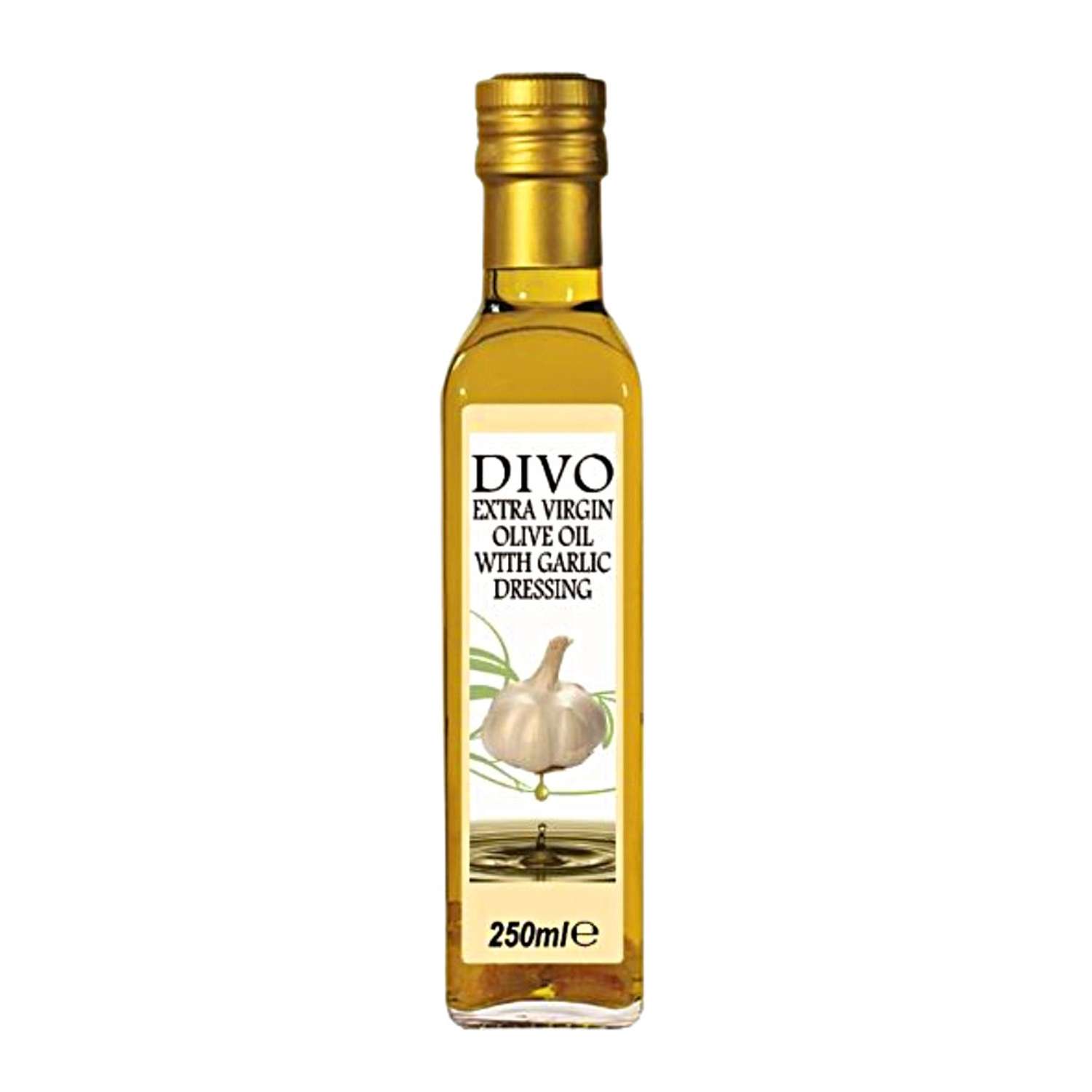 Масло оливковое DIVO Extra Virgin с ароматом чеснока 0.25л - фото 1